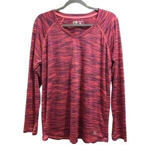 Women's 1X Performance Top Long Sleeve RBX V-Neck Work Out Polyester